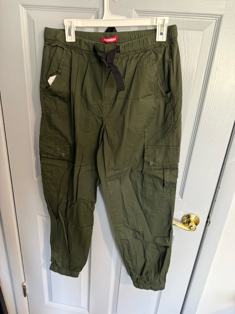 Womens Olive Green Cargo Jogger Pants